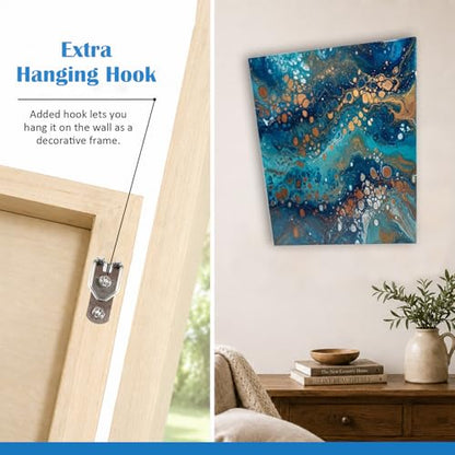 Falling in Art 1 Pack Unfinished Trapezoid Wooden Canvas Panels, 24x36 Gallery Birch Wood Panels, 1 1/2" Deep Art Cradle Boards for Acrylic Painting, Pouring and Burning