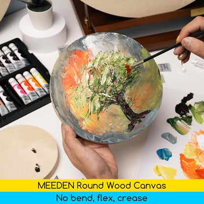 MEEDEN Round Wood Canvas Panels: 3/4" Deep 20" Dia Round Wooden Canvas Panel - Pack of 2 Cradled Wood Art Boards for Pouring Art, Crafts, Painting - size: 20 in, style: Round