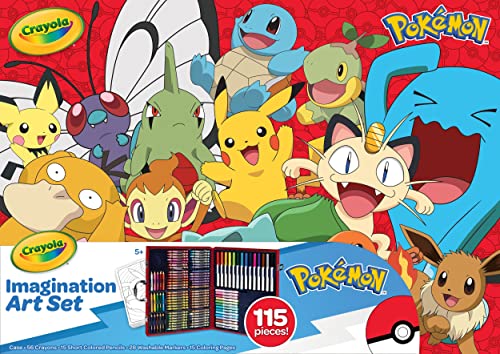 Crayola Pokémon Imagination Art Set (115pcs), Kids Art Kit, Coloring Supplies, Pokemon Toys, Pokemon Gift for Boys & Girls, Ages 5+ - style: Pokemon