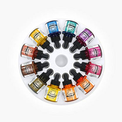 Dr. Ph. Martin's Bombay India Ink (Set 2) Ink Set, 1.0 oz, Set 2 Colors, 1 Set of 12 Bottles