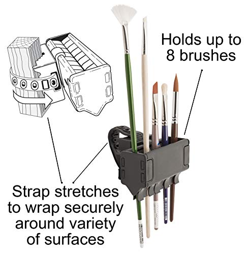Easy To Use Products Brush Grip Paintbrush Holder and Drying Rack/Caddy, Painting Supplies (Black) - size: 1 Pack