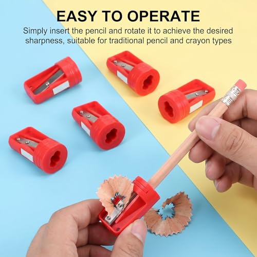 6 Pack Carpenter Pencil Sharpener, Manual Woodworking Pencil Sharpeners Portable Woodwork Pencils Cutter Narrow Sharpening Tool for Woodworking Tool