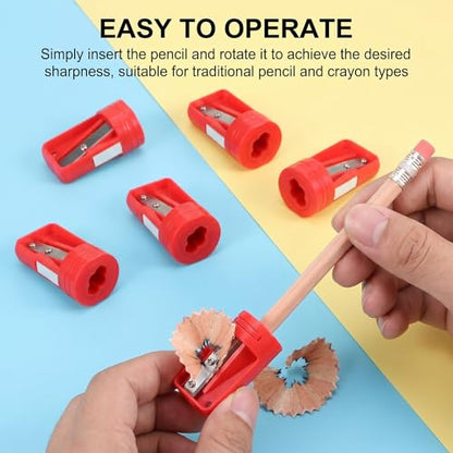 6 Pack Carpenter Pencil Sharpener, Manual Woodworking Pencil Sharpeners Portable Woodwork Pencils Cutter Narrow Sharpening Tool for Woodworking Tool