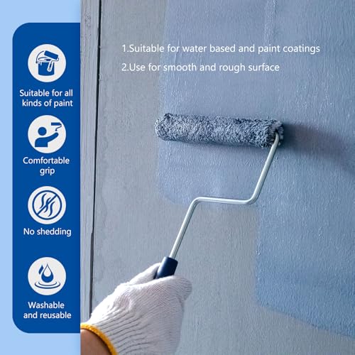 40Pcs 6 Inch Paint Rollers, Microfiber Paint Roller Covers with Rooversller Frame, Mini Paint Rollers for Wall House Painting, Small Paint Roller Covers for All Paints & DIY Craft Use - size: 6 Inch Paint Roller Kit, 40 Pack