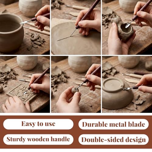11 Pcs Double-Sided Polymer Carving Tool Kit Clay Tools Sculpting Polymer Modeling Clays Cutters Sculpture Set for Carving Ceramics Air Dry Polymers Clays
