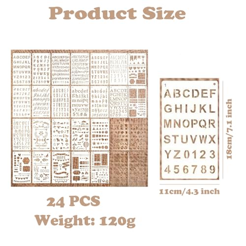 24 Pieces Stencils for Painting, Abstract Texture Mixed Media Art Supplies Crafts Reusable Layering Stencil Brick Pattern Templates for Drawing Card Making Canvas Furniture Paper (Type-C) - style: TYPE-C