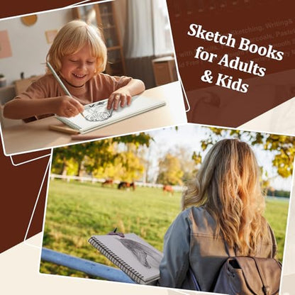 10 Pack Sketch Book 8.5×11 inch, Spiral Sketch Pad 600 Sheets Each(68lb/100gsm), Drawing Painting Sketchbook for Kids, Beginners, Artists - color: 10 Pack, size: 8.5" x 11"