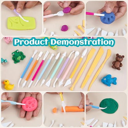 Amrules Clay Tools Kit, 25 PCS Polymer Pottery Tools Set for Beginner, Adults, Pottery Craft, Carving, Drawing, Molding, Modeling, Trimming, Shaping - color: Circlecutter-25Pcs
