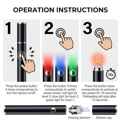 Electric Hot Knife Dab Tool - Professional Ceramic Heated Tip Pen for Wax, Resin & Candle Carving - Cordless Rechargeable Cutting Tool Kit for Plastic, Foam & Soap Shaping (1pc)