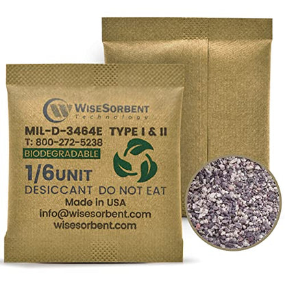 Wisesorb 1/6U Kraft Clay Desiccants Packs for Storage - Silica Gel Packets Alternative, 6 Gram Food Safe Bentonite Clay Desiccant Bags, Military Grade Highest Moisture Absorbers [600 Pack] - size: 600 PACK