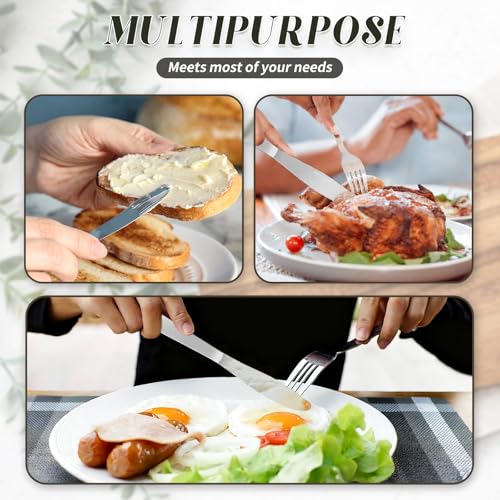 150 Pcs 8.3 Inches Stainless Steel Dinner Knives Spreader Knives Silverware Silver Butter Knife for Steak Table Home Kitchen Restaurant