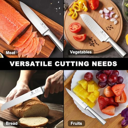 imarku Knife Set - 15PCS Kitchen Knife Set Japanese High Carbon Stainless Steel Knives Set for Kitchen, Dishwasher Safe Ultra Sharp Professional Chef Well Balance Utility Knives, Black - color: Black, size: 15 Pcs