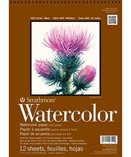 Strathmore 440-2 STR-440-2 12 Sheet No.140 Watercolor Cp Wire Bound Pad, 11 by 15", 11"x15" - size: 11 x 15 inches, style: Wire Binding