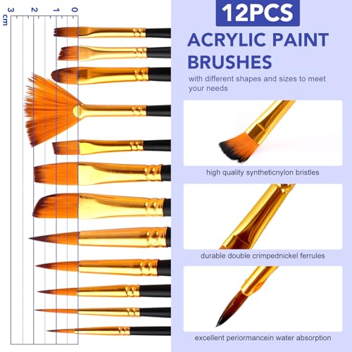 ESRICH Professional Acrylic Paint Set, 60PCS with Painting Brushes,Acrylic Paints,Easel,4 Sizes Blank Canvases,Palette, Paint Knives,Brush Cup and Art Sponges for Adults Hobbyists and Beginners - style: 60