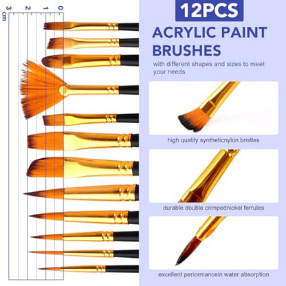 ESRICH Professional Acrylic Paint Set, 60PCS with Painting Brushes,Acrylic Paints,Easel,4 Sizes Blank Canvases,Palette, Paint Knives,Brush Cup and Art Sponges for Adults Hobbyists and Beginners - style: 60