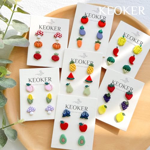 Keoker 20 Shapes Polymer Clay Cutters, Clay Earrings Cutters, Strawberry Clay Cutters for Earrings Jewelry Making - color: All