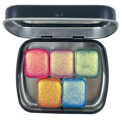 IUILE Handmade Watercolor Paints - Flower Field Half Pan Set (5 colors) - color: Flower Field