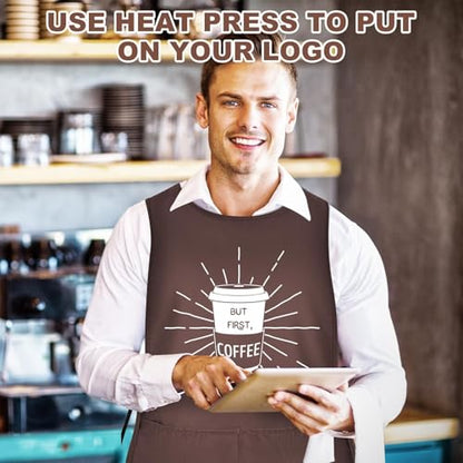 TFTAFAN Cobbler Apron Unisex Waterproof Apron with 2 Deep Pockets Art Smock for Painting Cleaning Artiest Apron work kitchen - color: Coffee