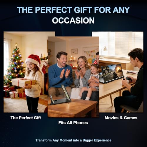 for 14" Mobile Phone Screen Magnifier 3D HD Projector Screen for Movies, Videos, Foldable Stand with Screen Amplifier, Supports All Smartphones,14 inches - size: 14 Inch