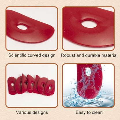 DIYOOHOMY Pottery Ribs for Pottery Tools and Clay Tools, Soft Silicone Ceramic Supplies Kit for Shapes Sculpting,Mud,Trimming,Throwing (2) - color: red-2