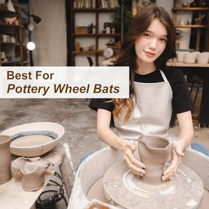 MECCANIXITY 6 Pcs Clay Wedging Board for Pottery, 11.8 Inch Round Pottery Wheel Bats 9mm Thick Clay Mat Ceramic Drying Slab for Ceramics Making - size: 11.8 Inch