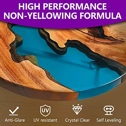 1 Gallon Crystal Clear Epoxy Resin Kit, High Gloss & Bubbles Free Resin Supplies for Art Coating and Casting, Craft DIY, Wood, Tabletop, Bar Top, Molds, River Tables with Cups, Sticks, Gloves - size: 1 Gallon