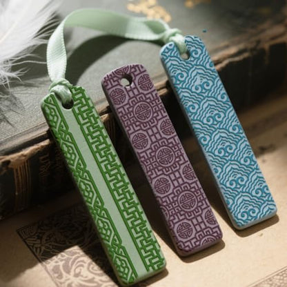 4 Pcs Oriental Textures Pattern Polymer Clay Texture Sheet Rubber Clay Texture Mat for Polymer Clays Making Earrings Jewelry DIY Crafts 4 × 2.5 Inch - style: Oriental Textures