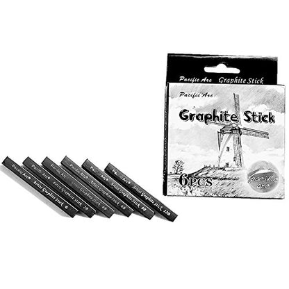 Pacific Arc Graphite Stick: set, artists - (one each 12B,10B,8B,6B,4B,2B) set: 6-piece
