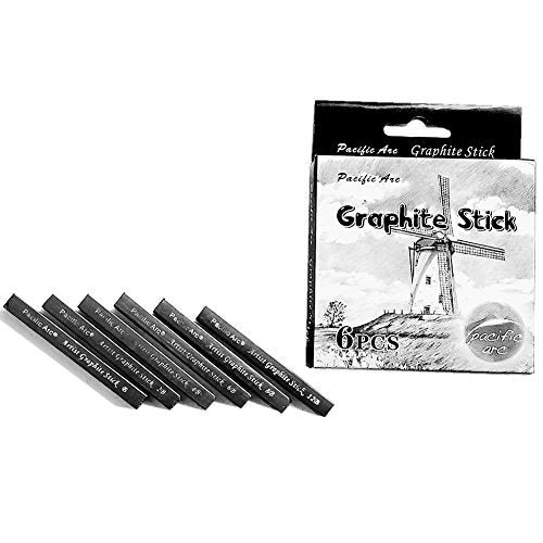 Pacific Arc Graphite Stick: set, artists - (one each 12B,10B,8B,6B,4B,2B) set: 6-piece