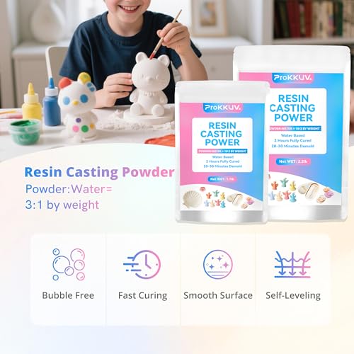 Resin Casting Powder 1000G,20-30 Minutes Demold Fast Curing,Easy for Crafts