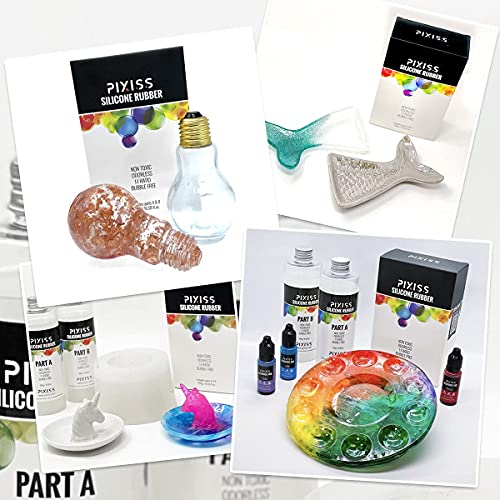 Gallon Silicone Mold Making Kit Liquid Silicone Rubber Bubble Free Translucent Clear Mold Making Silicone, Disposable Epoxy Resin Mixing Cups Clear Plastic 10-Ounce 50-Pack