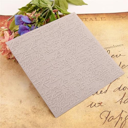 English Text Background Texture Plastic Embossing Folders for Cards Making English Background Embossing Stencils for DIY Paper Crafts Scrapbooking Polymer Clay Decoration