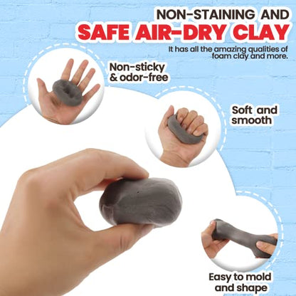 3.3 lbs Moldable Cosplay Foam Clay (Gray) - Air-Dry High Density for Intricate Designs Dries Evenly Within 24-48 Hours Sandable and Paintable - color: Grey, size: 1500g
