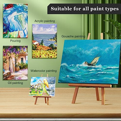 Ctosree 4 Pack Large Stretched Canvases for Painting Black 24 x 36 Inches Primed 100% Cotton Blank Canvas Boards for Acrylic Pouring Oil Watercolor Paints
