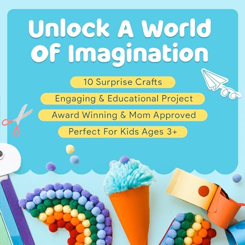 Mumaloo Craft Box for Kids - 10 Creative Arts and Crafts for Kids Ages 4-8, Fun, No Mess Educational Preschool & Homeschool Art Projects, Toddler Crafts Kit Supplies, 3 4 5 6 7 8 Year Old Girls & Boys - color: Original