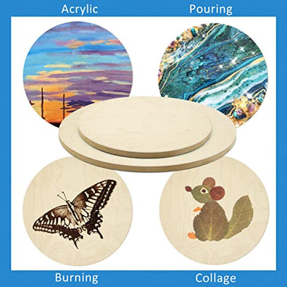 Falling in Art Unfinished Round Birch Wood Panels Kit for Painting, Wooden Canvas 2 Pack of 20 and 24" Studio 3/4" Deep, Cradle Boards for Pouring, Art, Crafts, Burning and More - size: 20'+24' round 1 PACK