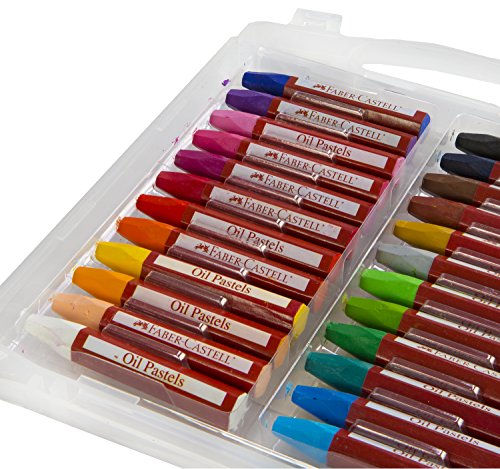 Faber-Castell Blendable Oil Pastels In Durable Storage Case | Back to School Favorites | 24 Vibrant Colors - Non-Toxic Pastels for Kids