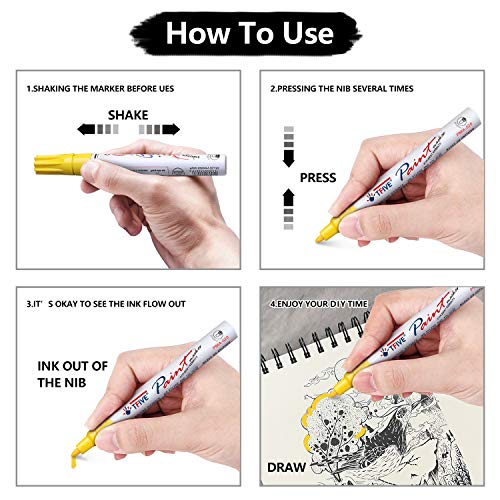 TFIVE Paint Pens Paint Markers Never Fade Quick Dry and Permanent,18 Color Oil-Based Waterproof Marker Pen Set for Rock Painting, Stone, Ceramic, Wood, Fabric, Plastic, Canvas, Glass, Mugs