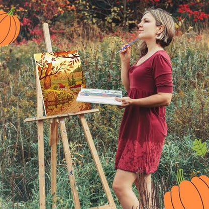 Zhanmai 72 Pcs 12 Sets Sip and Paint Kit Pre Drawn Canvas for Painting 8" x 10" Paint Party Canvas Painting Pre Printed Canvases for Party Favor DIY Virtual Adult's Date Night(Fall Thanksgiving) - style: Fall Thanksgiving