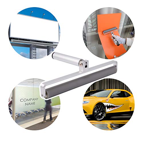 Gomake 12 Inch Rubber Pasting Roller Squeegee Rolling Wheel Power Cleaner Rubber Rollers for Crafting, Glue Roller Paint Brush for Printmaking Stamping Gluing, Anti Skid Tape Construction - size: 12-inch