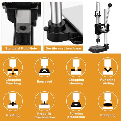 Leather Press Hole Puncher Upgraded Hand Punching Machine for DIY Leather Craft Punching Holes Cutting,Forming Pressing,Install Rivets and Snap Buttons - size: B