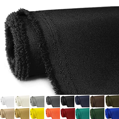 Waterproof Canvas Fabric by The Yard 58" W 600D Upholstery Polyester Material Indoor Outdoor Water Resistant Fabric for Chair Cushion Furniture Cover Sewing DIY Cloth, 1 Yard Black - color: Black, size: 1 Yard 36" x 58"