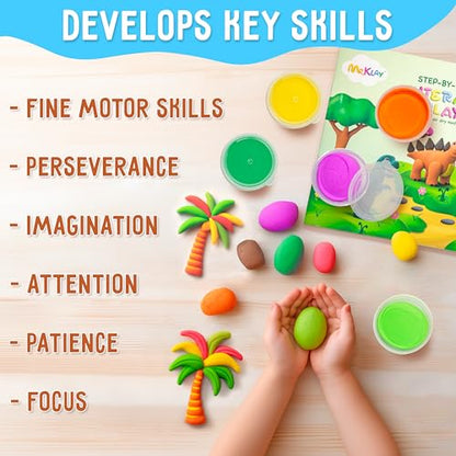 Air Dry Modeling Clay for Kids - Dinosaurs DIY Art and Crafts Modeling Kit with Tools - Interactive Magic Molding Clay - Creative Learning Educational Toys for Kids