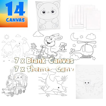 ZingArts 38-Piece Kids Art Set with 24 Acrylic Paints, Wooden Easel, Canvas, Brushes & Smock | Complete Painting Kit for Boys & Girls