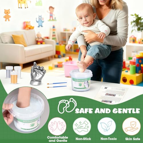 Noosuna Baby Hand and Foot Casting Kit (4 Pack), 3D Moulding Gift Set, Multiple Accessories, Baby Casting Kit for Babies 0–9 Months Old, Baby Shower, New Mom Gift, Newborn Keepsake