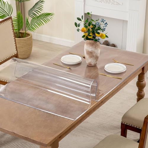 16 x 22 Inch Clear Table Cover Protector, 2mm Thick Mat, Plastic Table Cover, Vinyl Protector, Desk Mat for Top of Desk - size: 16" x 22"