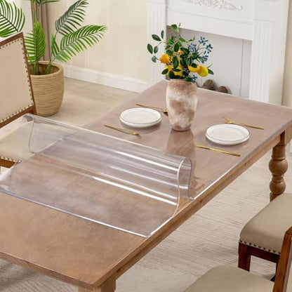 13 x 16 Inch Clear Table Cover Protector, 2mm Thick Clear Desk Mat, Plastic Table Cover, Vinyl Table Protector, Desk Mats on Top of Desks - size: 13" x 16"