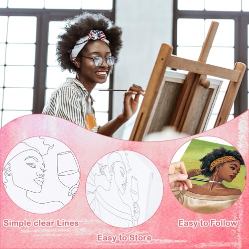 16 Pcs Pre Drawn Canvas for Painting for Adults Sip and Paint Kit Pre Printed Canvas to Paint DIY Art Party Supplies Girls Night Date Night (Sip Lady, 8x10 in) - size: 8x10 in, style: Sip Lady