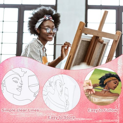 16 Pcs Pre Drawn Canvas for Painting for Adults Sip and Paint Kit Pre Printed Canvas to Paint DIY Art Party Supplies Girls Night Date Night (Sip Lady, 8x10 in) - size: 8x10 in, style: Sip Lady