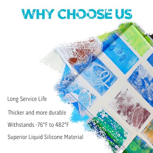 Vollence 12" X 14" Reusable Gel Monoprinting Plate – Reusable Art Plate for Press and Texture Printing - size: 12" x 14"